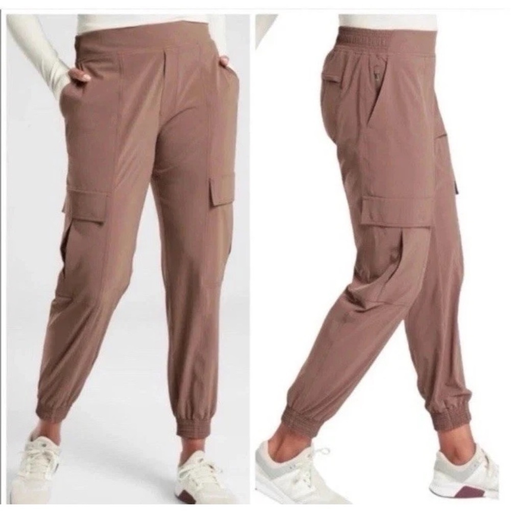 ATHLETA Chelsea Utility‎ Jogger Mineral Brown Mauve Cargo Pants 530630 Size 10